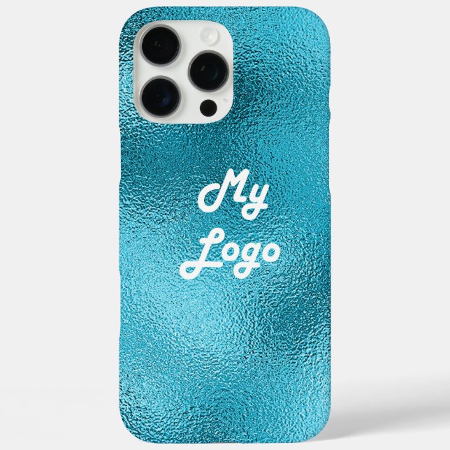 Coques Case-Mate iPhone Logo d'entreprise bleu turquoise (Verso)