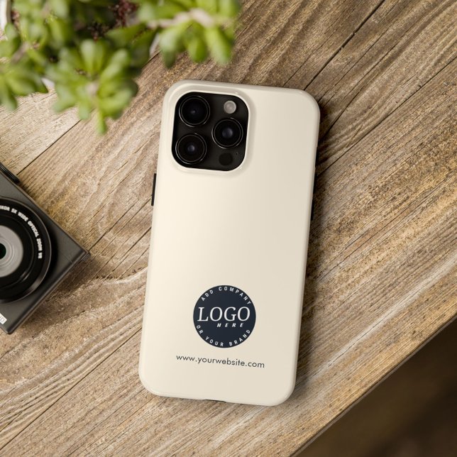 Coques Case-Mate iPhone Logo d'entreprise et site Web de l'entreprise Empl (Business Logo Beige iPhone 15 Pro Max Case)