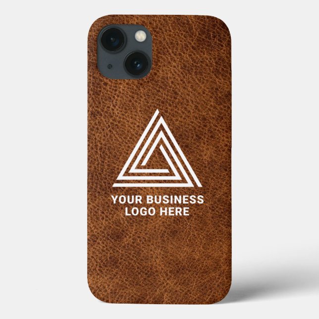 Coques Case-Mate iPhone Logo d'entreprise moderne en cuir Brown Faux (Verso)