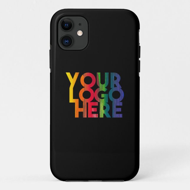 Coques Case-Mate iPhone Logo d'entreprise simple en noir (Dos)