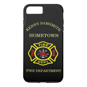 Case-Mate iPhone Case Logo du service d'incendie Badge noir et jaune