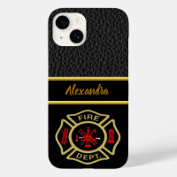 Logo du service d'incendie Or et insigne arrière o