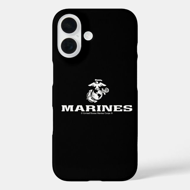 Coques Case-Mate iPhone Logo empilé USMC - Blanc (Verso)