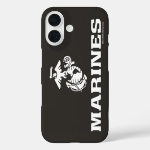 Coques iPhone 16 Logo empilé USMC - Blanc