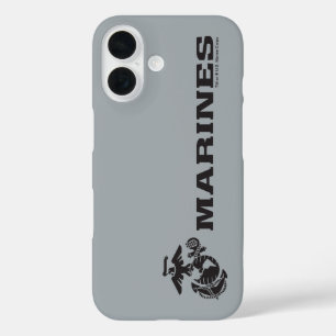 Coques iPhone 16 Logo en noir empilé USMC