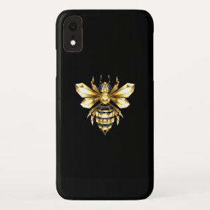 Case-Mate iPhone Case Logo Faux Gold Foil Bee Polygonal sur Noir