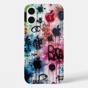 Coques iPhone 16 Plus Logo Graffiti Apple