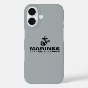 Coques iPhone 16 Logo noir empilé USMC "The Rew, The Fiers"