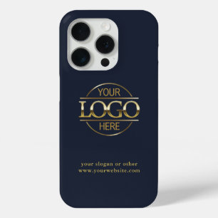 Coque iPhone 15 Pro Logo professionnel personnalisé   Bleu Marine