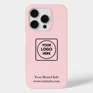 Coque iPhone 15 Pro Logo rose   Conception d'entreprise moderne