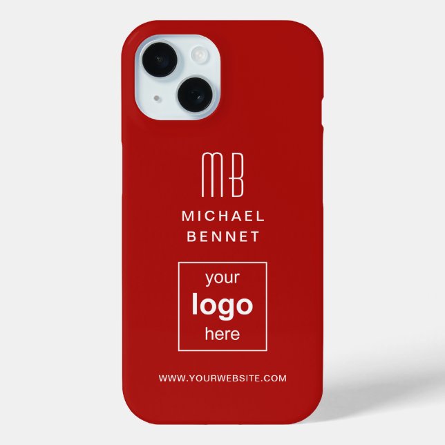 Coques Case-Mate iPhone Logo simple Red Custom Business (Verso)