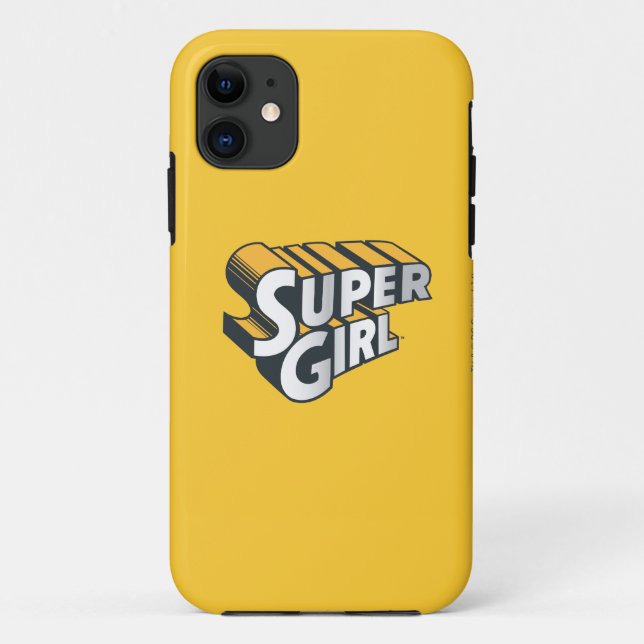 Coques Case-Mate iPhone Logo Supergirl Silver et Orange (Dos)