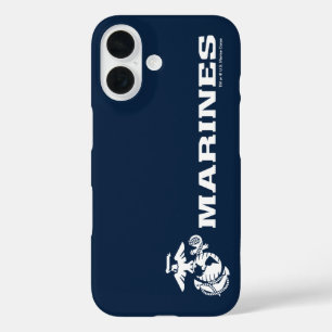 Coques iPhone 16 Logo USMC - Blanc
