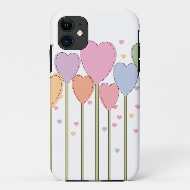 Coques Case-Mate iPhone Lollipops de coeur lunaire (Dos)