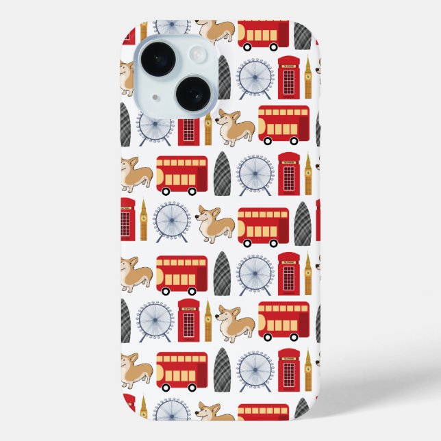 Coques Case-Mate iPhone London Icon and Corgi Collage (Verso)