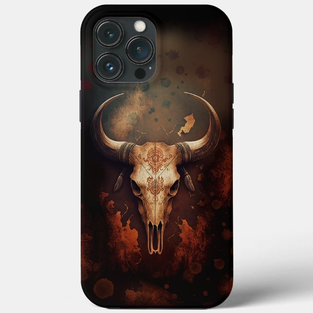 Coques Case-Mate iPhone Longhorn Crâne de vache rustique (Verso)