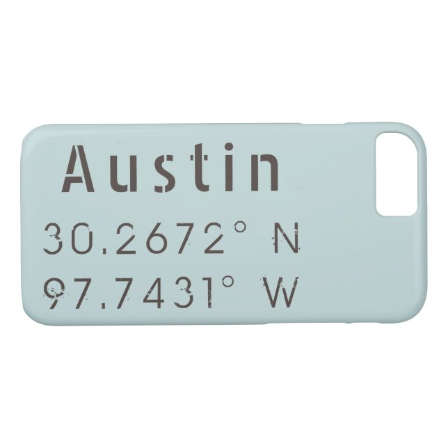 Coques Case-Mate iPhone Longitude de la latitude Austin (Dos (Horizontal))