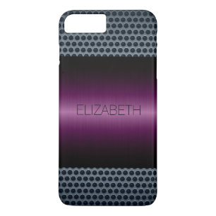 Coques Pour iPhone Look en métal d'acier inoxydable de luxe violet