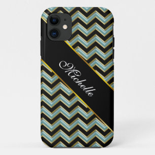 Etui iPhone Case-Mate L'or noir Teal zigzaguent