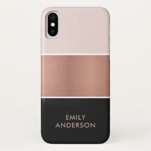 Case-Mate iPhone CASE L'OR ROSE ÉLÉGANT ROUGISSENT LES BANDES NOIRES D