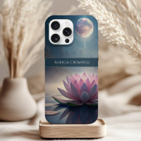 Lotus de Pleine lune mystique avec nom personnalis