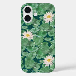 Coques iPhone 16 Lotus Lagoon Motif - Le Lotus Blanc