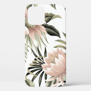Case-Mate iPhone Case Lotus rose vintage tropical, feuilles de palmiers,