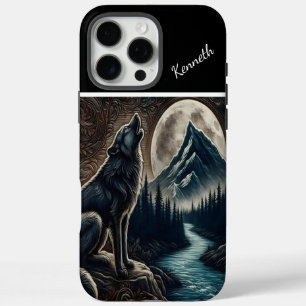 Coques iPhone 16 Pro Max Loup hurlant sous le clair de lune