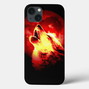 Case-Mate iPhone Case Loup, lune et ciel rouge