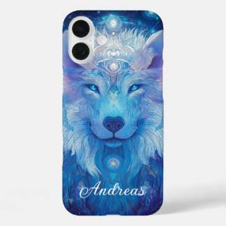 Coques iPhone 16 Plus Loup Magie Bleu