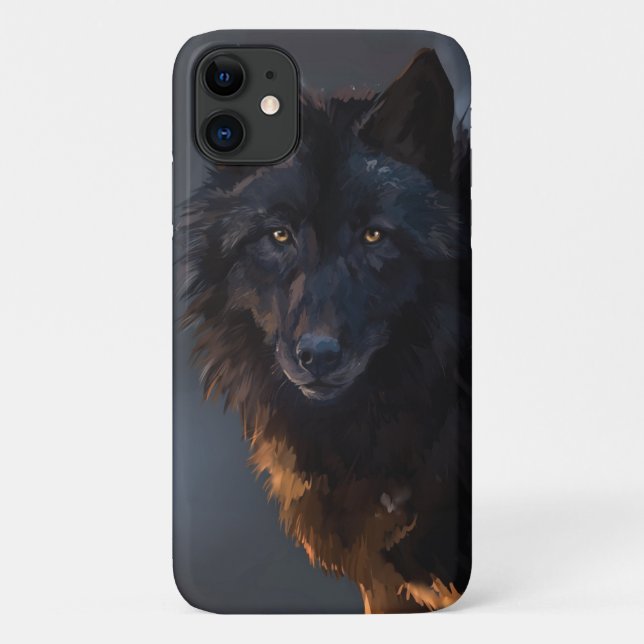 Coques Case-Mate iPhone loup noir (Dos)