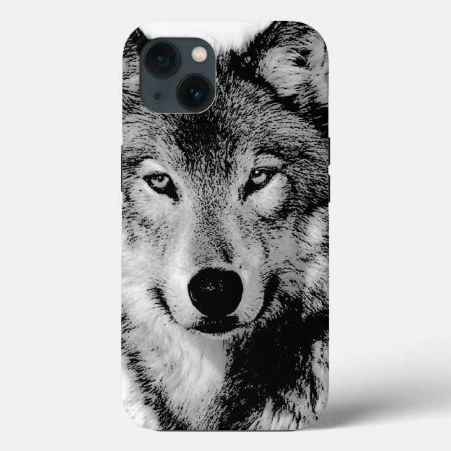 Coques Case-Mate iPhone Loup noir et blanc (Verso)