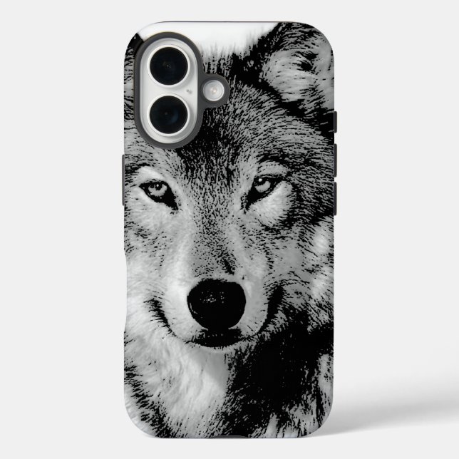 Coques Case-Mate iPhone Loup noir et blanc (Verso)