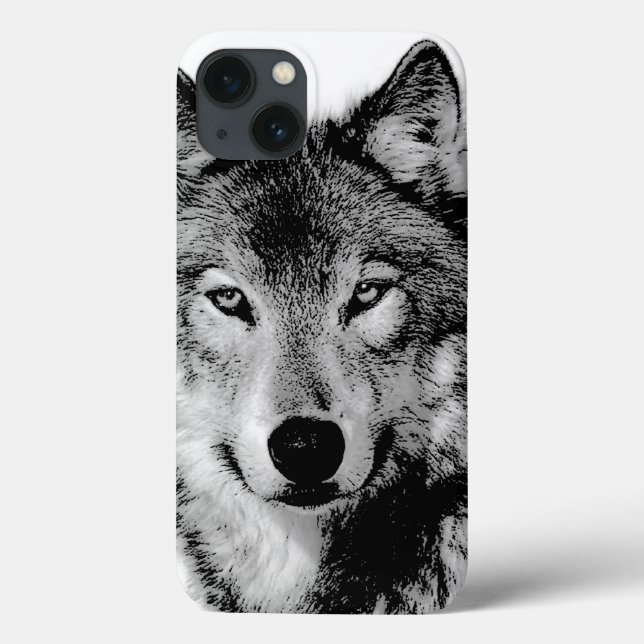 Coques Case-Mate iPhone Loup noir et blanc (Verso)