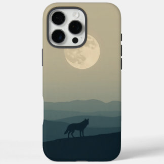 Coques iPhone 16 Pro Max Loup solitaire sous la pleine lune