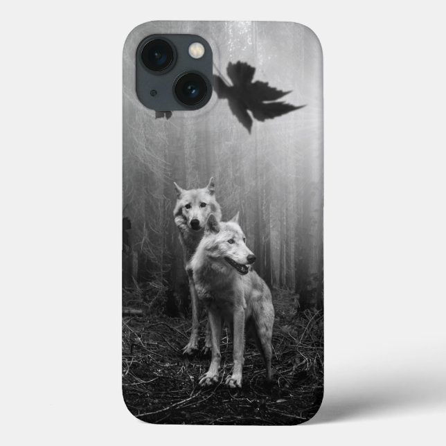 Coques Case-Mate iPhone Loups merveilleux Noir et Blanc Leaf nous seul (Verso)
