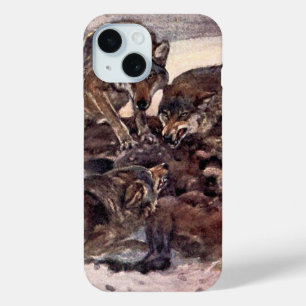 Coque Pour iPhone 15 Loups par Winifred Austen, Animaux sauvages vintag