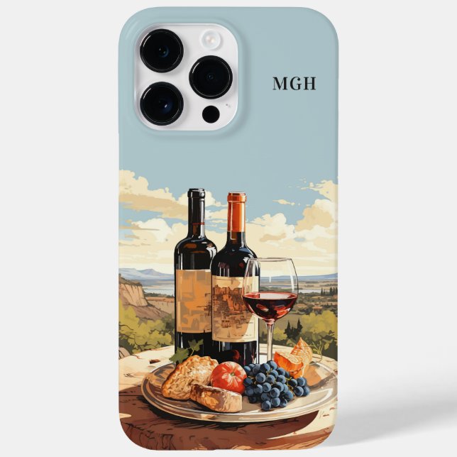 Coques Case-Mate iPhone Louveur de vin Monogramme personnalisé (Verso)