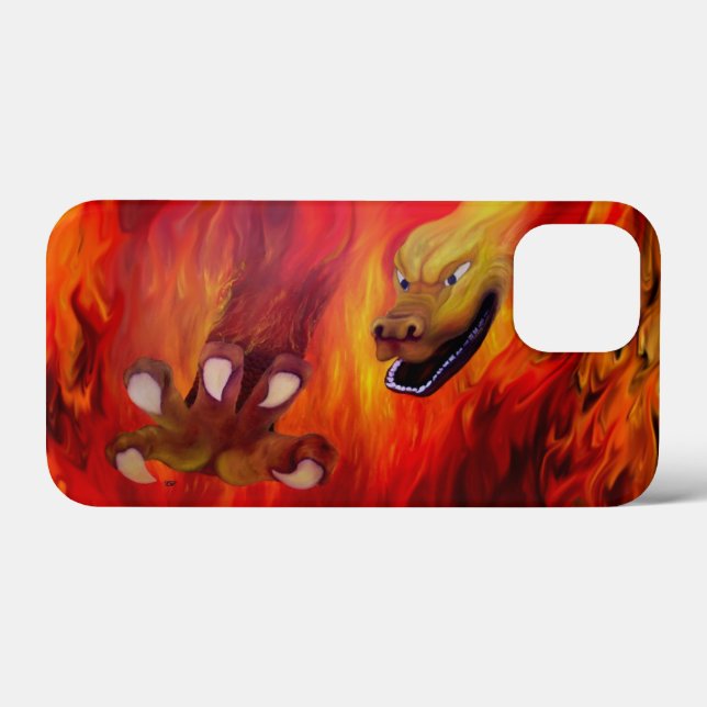 Coques Case-Mate iPhone Louvre rouge dragon (Verso (horizontal))