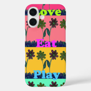 Coques iPhone 16 Love Eat Play Art Print