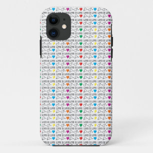 Coques Pour iPhone LOVE est LOVE égalité citation dans les couleurs a