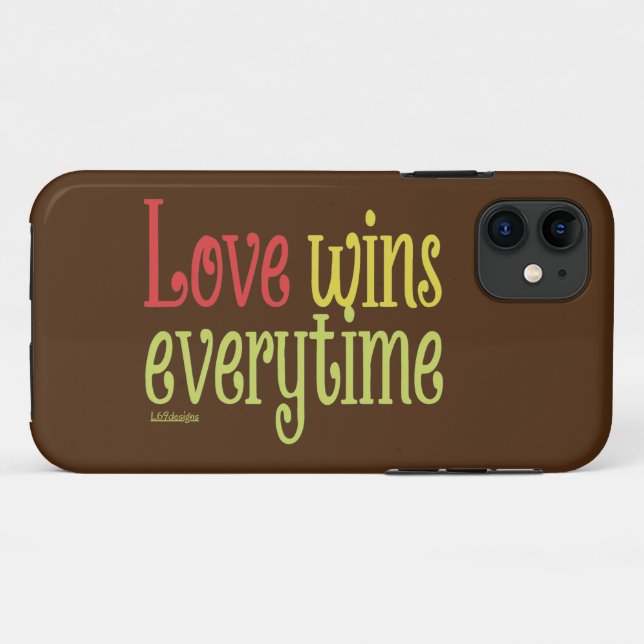 Coques Case-Mate iPhone LOVE GAGNE CHAQUE JOUR de la Saint-Valentin (Dos (Horizontal))