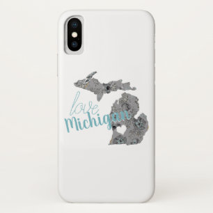 Case-Mate iPhone Case Love Michigan Floral Rempli Silhouette