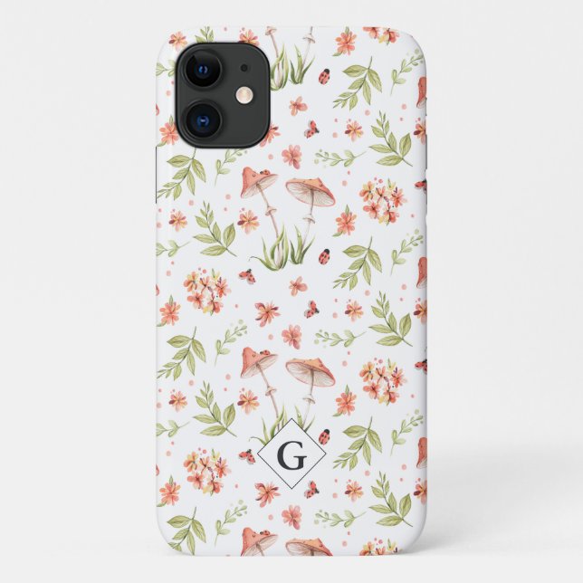 Coques Case-Mate iPhone Lovely Little Ladybugs Floral | Monogramme (Dos)