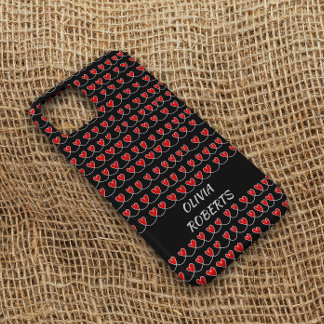 Coque Pour iPhone 14 Loves élégant Red Hearts Motif Personnalisé