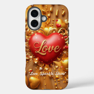 Coques iPhone 16 "Lueur dorée de la Saint-Valentin"