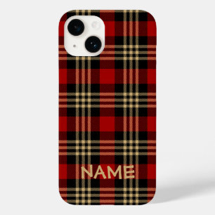 Coque Pour iPhone 14 Lumberjack Plaid Motif Nom personnalisé Coque-Mate