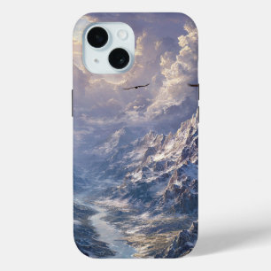 Coque Pour iPhone 15 Lumière dorée sur la rivière alpine002