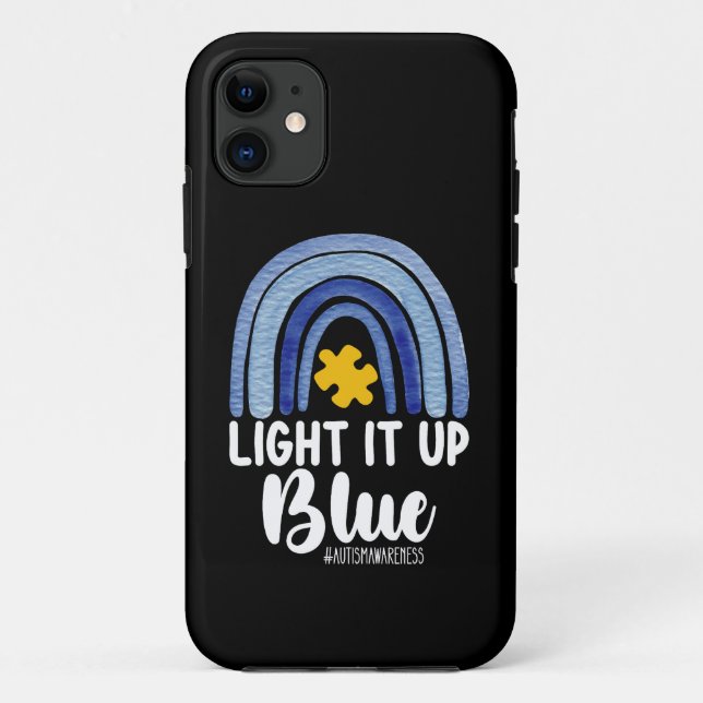 Coques Case-Mate iPhone Lumière It Up Blue Rainbow Sensibilisation sur l'a (Dos)