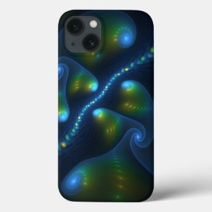 Case-Mate iPhone Case Lumières de l'Imaginaire Abstrait Bleu Vert Jaune 